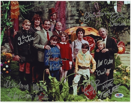 Willy Wonka & The Chocolate Factory Cast-Signed 11x14 Photograph - with 6 Signatures Including Wilder (PSA/DNA)